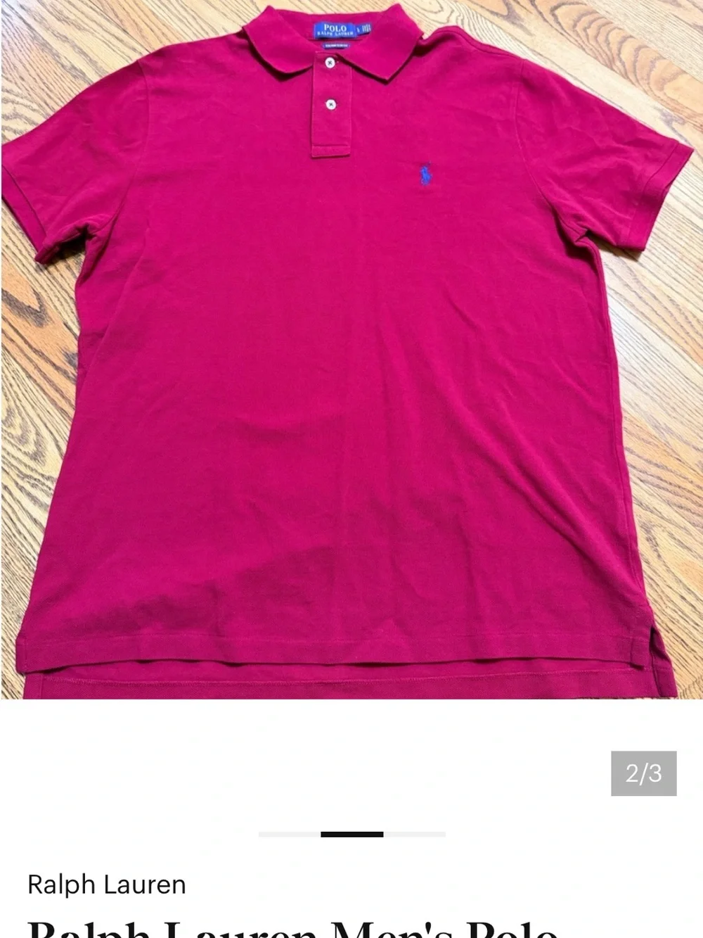 Polo by Ralph Lauren Men's Custom Slim Fit Burgundy Polo